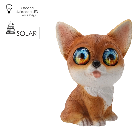 Kerti macskafigura szolár LED világítással 20,5 × 21 × 28,5 cm