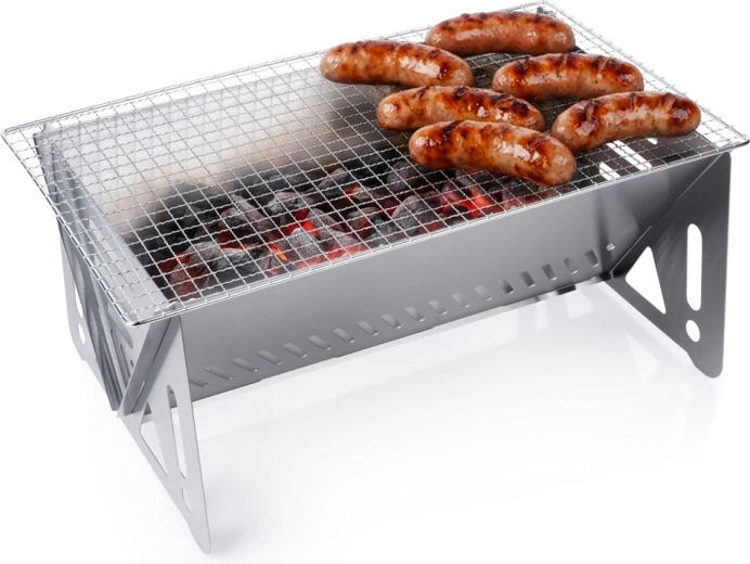 Összecsukható rozsdamentes faszenes grill Vilde 40 × 24 cm