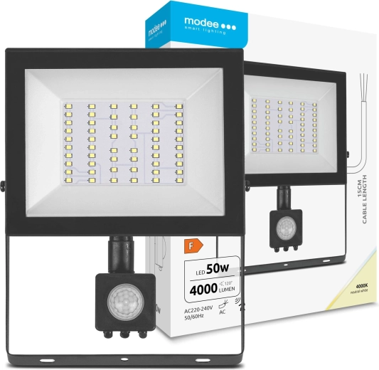 Modee LED reflektor E‑series érzékelővel 50 W, 120°, 4000 lm, semleges fehér