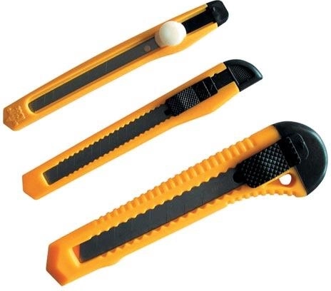 3 darabos törhető pengéjű kés készlet (9 mm és 18 mm)