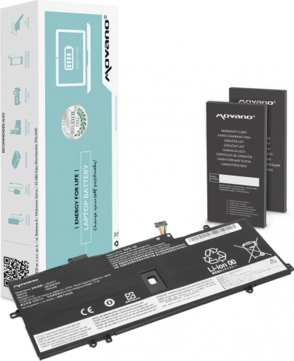 Movano akkumulátor Lenovo ThinkPad X1 Yoga 4/5 és ThinkPad X1 Carbon 7/8 modellekhez (3325 mAh, 51 Wh)