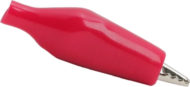 Mini krokodilcsipesz piros PVC-szigeteléssel