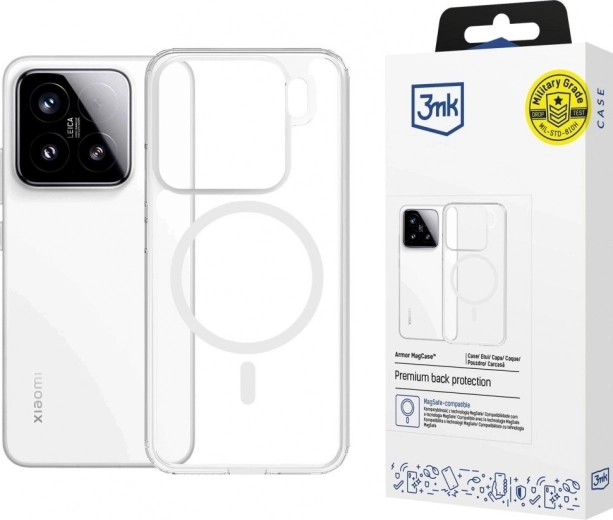 Átlátszó Armor MagCase tok Xiaomi 15-höz MagSafe-fel