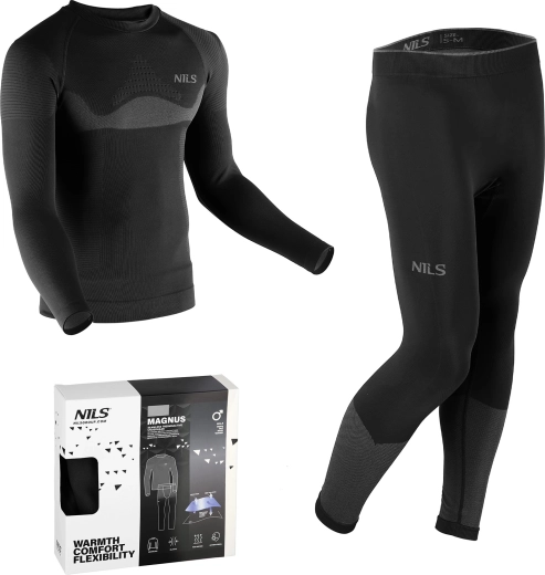 Férfi varratmentes thermo fehérnemű NILS Magnus fekete