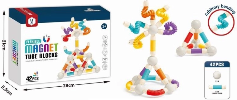 Mágneses építőcsövek – 42 darab