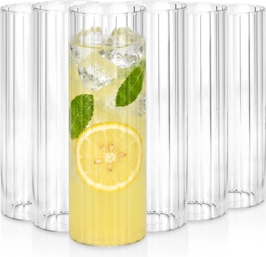 Vilde 560 ml-es pohár, 6 db, magas, bordázott