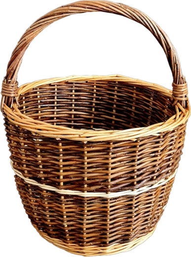 Hámozatlan vesszőből készült kosár, átmérő 30 cm