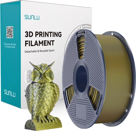Sunlu PLA+ Silk kétszínű filament – fekete és arany