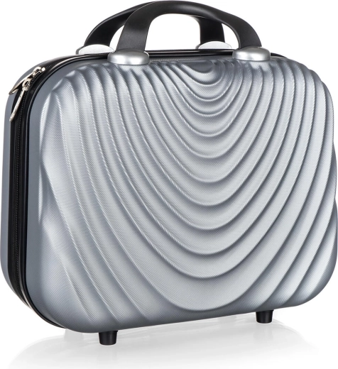 Utazó kozmetikai ABS bőrönd, 15 l, szürke