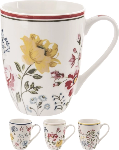 Porcelán bögre virágmintával 350 ml – vegyes dekor