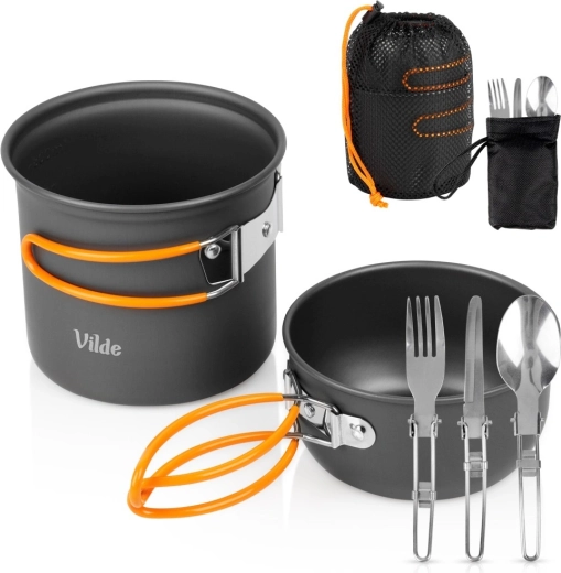Vilde túra-/kemping edénykészlet evőeszközökkel 800/450 ml (6 részes)