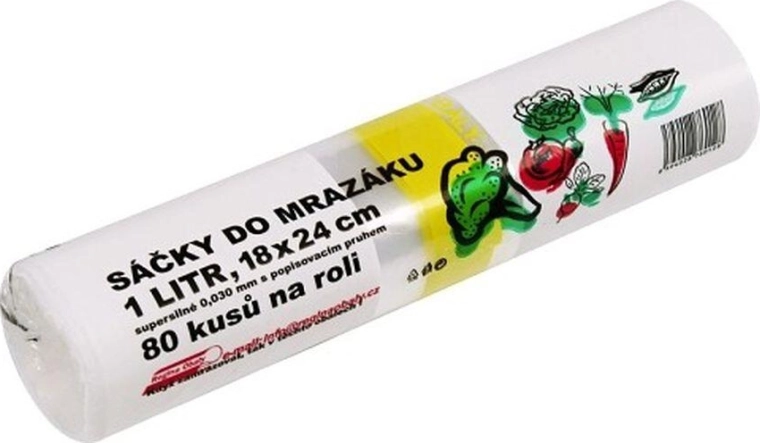 Fagyasztózacskók feliratozható csíkkal 1 l, extra erősek (80 db)