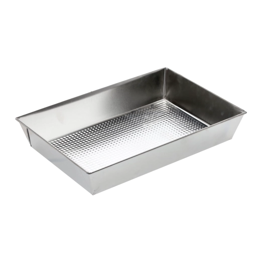 Sütőtepsi fakturált aljjal 36 × 24,5 × 6 cm, horganyzott lemez