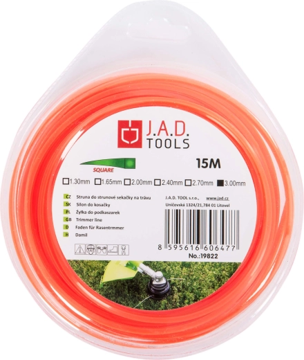 Négyzet keresztmetszetű damil fűkaszához 2,7 mm, 15 m