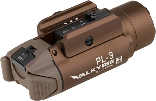 Taktikai fegyverlámpa Olight PL-3R Valkyrie Desert Tan, tölthető 900 mAh
