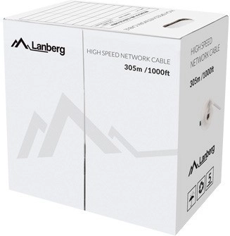 LANBERG UTP Cat.5e tömör réz telepítési kábel 305 m – szürke