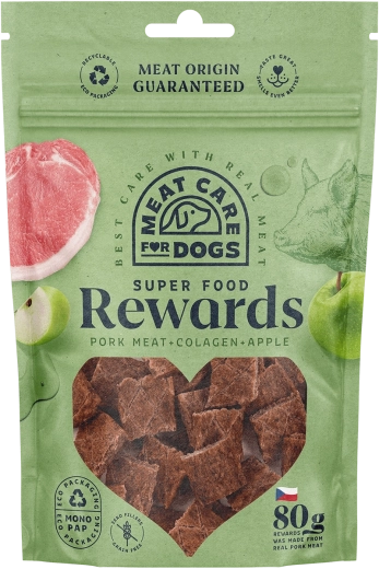 Húsos finomság kutyáknak sertéshússal, kollagénnel és almával 80 g