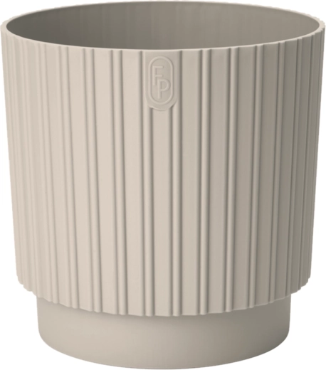 MIKA Cyli Petit ECO újrahasznosított műanyag virágcserép 22 cm mandula színben