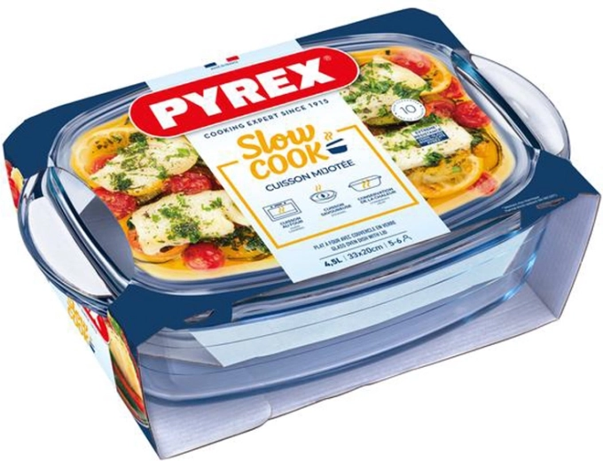 Üvegtál fedővel PYREX 4,5 l
