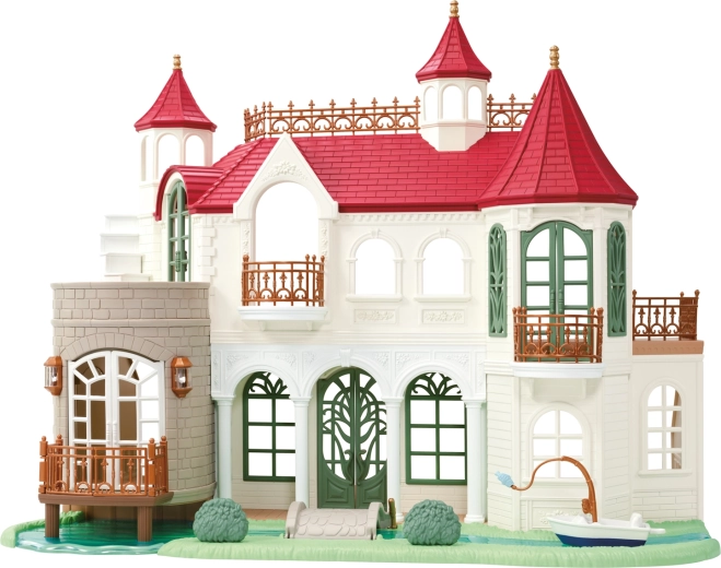 Sylvanian Families villa piros tetővel a folyóparton