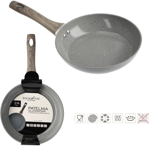 Alumínium tapadásmentes serpenyő márványbevonattal, 24 cm