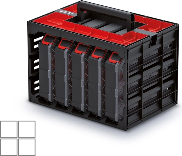 TAGER CASE szekrény 5 szervezővel szerszámokhoz és alkatrészekhez