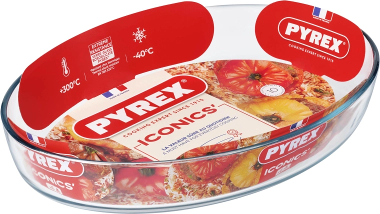 PYREX ovális sütőtál 4,2 l üveg 40 × 27 × 7 cm