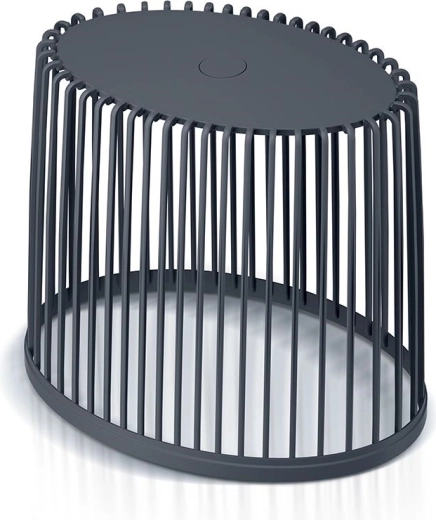 Univerzális ovális kosár bambusz fedéllel, 44 cm, antracit