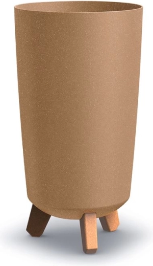 Gracia Tubus Slim Eco Wood 19,5 cm naturo lábakon álló virágcserép