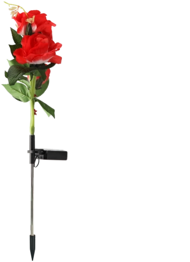 Napelemes kerti lámpa rózsa 70 cm, meleg fehér, 3 LED