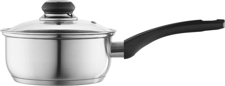 Altom Design Emilio rozsdamentes acél lábas 1,2 l, 16 cm, üveg fedővel