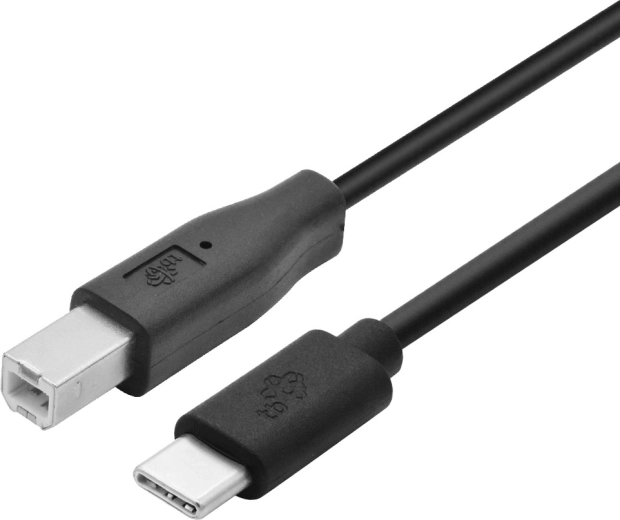 USB‑C–USB‑B nyomtatókábel, 1,8 m, fekete