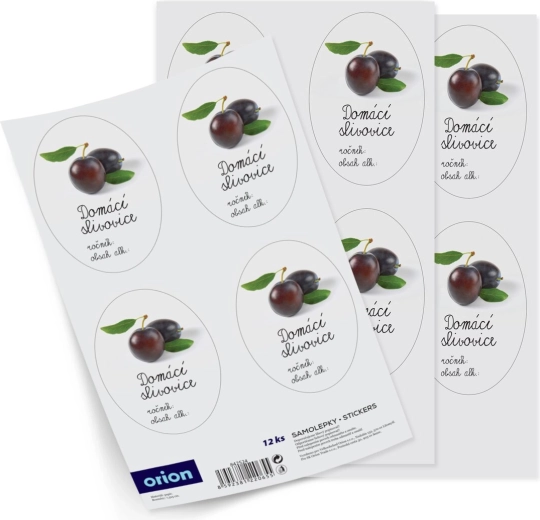 Öntapadós címkék házi szilvapálinkás üvegekre (12 db)