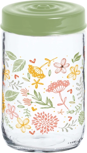 Botanica tetővel ellátott tárolóedény 660 ml üveg/műanyag