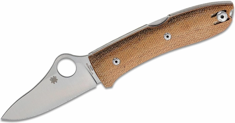 Spyderco SpyOpera zsebkés, barna Micarta, szatén felületű M390 penge 7,4 cm