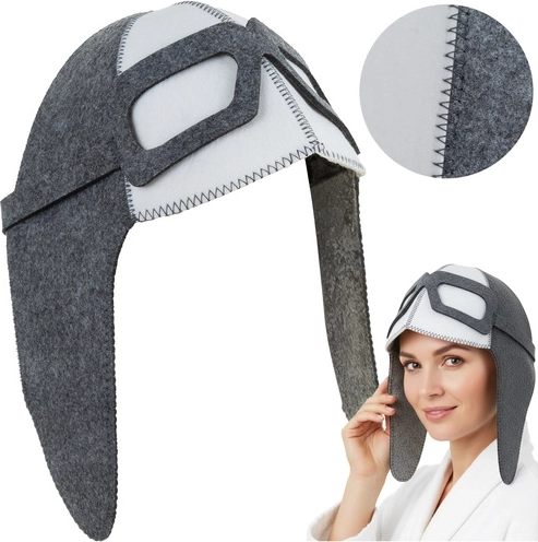 Filcből készült szaunasapka pilóta fazon ISOMEDIX