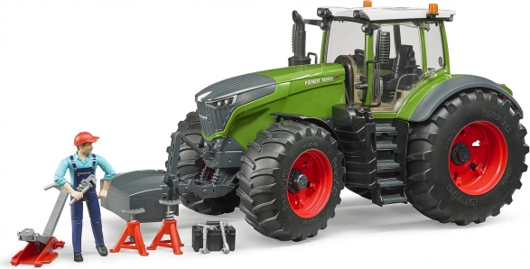 Bruder Fendt 1050 Vario traktor szerelővel és műhelyszerelő szerszámokkal 1:16