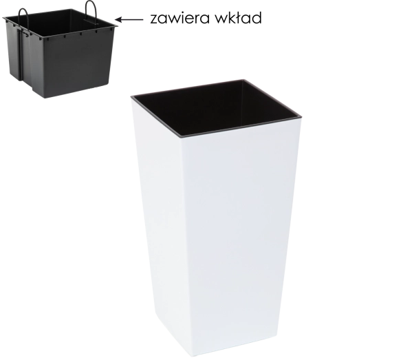 Finezja virágtartó betéttel 25 × 25 cm, fényes fehér