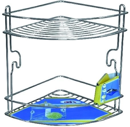 Sarok, kétpolcos STICK polc, króm, 20 × 20 × 26 cm