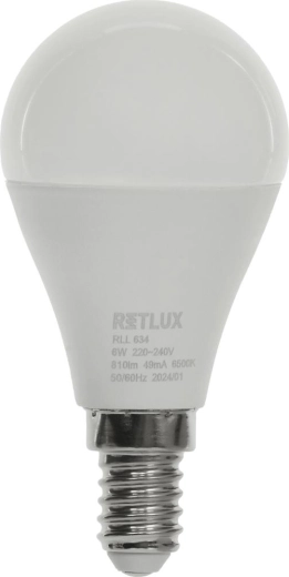 RETLUX LED mini gömbizzó E14 6 W, hideg fehér