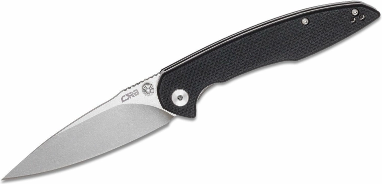 CJRB Centros D2 összecsukható kés, stonewash, fekete G10