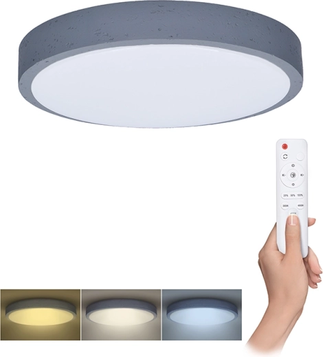 Solight LED mennyezeti/fali lámpa Grey távirányítóval 48 W 38 cm, dimmelhető