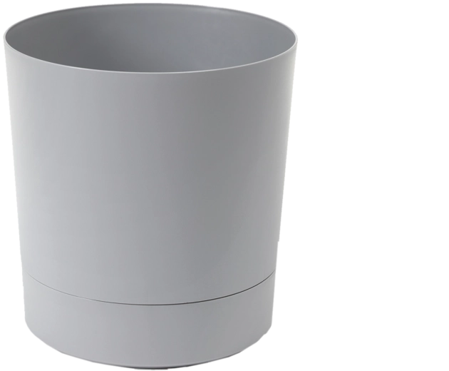 Aura virágtartó alátéttel, 28 cm – matt szürke