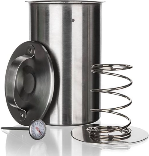 Rozsdamentes sonkafőző hőmérővel 1,3 l, átmérő 10 cm, magasság 19 cm