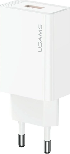 Usams T69 18 W-os USB-A hálózati töltő, fehér