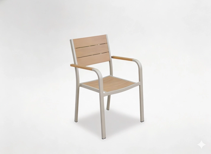 Alumínium kerti szék bézs 55 × 55 × 86 cm