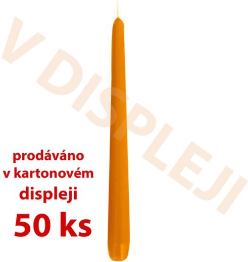 Kúpos paraffin gyertyák narancssárga 18,5 × 2,3 cm (50 db)