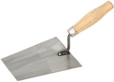 Simítőkanál csiszolt acélból 180 × 130 mm fa nyéllel
