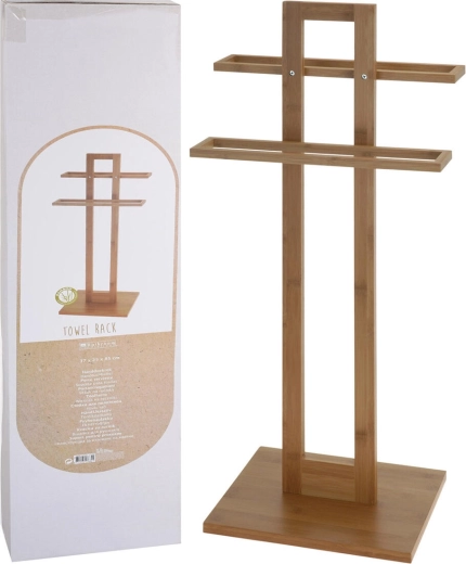 Bambusz álló törölközőtartó 37 × 25 × 85 cm