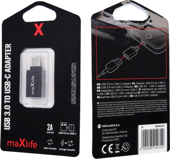 Maxlife USB 3.0–USB‑C adapter